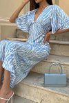 Blue-Satin-Zebra-Print-Tie-back-Midi-Dress-2