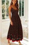 Bohemian-V-Neck-Floral-Maxi-Dress-Red