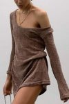 Brown-Off-Shoulder-Mini-Dress-2