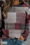 Casual-Crew-Neck-Plaid-Sweatershirt-1