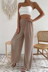 Casual-Solid-Color-Elastic-Waist-Wide-Leg-Long-Pants-1