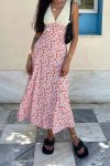 Contrast-V-Neck-Floral-Print-Tie-back-Dress-7