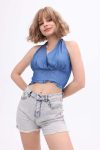 Deep-V-Halterneck-Denim-Crop-Top