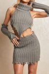 Distressed-Turtleneck-Tank-Top-Detachable-Sleeve-Skirt-Suits-2