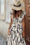 Geometric-Print-V-Neck-Ruffle-Maxi-Dress-1