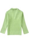 Green-Lapel-Ribbed-Knitted-Sweater-4