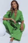 Green-V-Neck-Strappy-Tops-Wide-Leg-Long-Pants-Suit-2