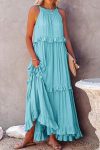 Halter-Sleeve-Pleated-Tiered-Maxi-Dress-1