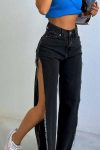 High-Waist-Solid-Color-High-Slit-Jeans-6