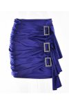 High-Waist-Solid-Color-Ruched-Bodycon-Skirt-1