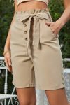 Khaki-Button-Front-Lace-Up-Shorts-1