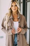 Khaki-Oversize-Textured-Knit-Button-Front-Shacket-4