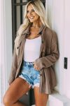 Khaki-Oversize-Textured-Knit-Button-Front-Shacket-4