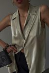 Khaki-Satin-Lapel-Cardigan-Tank-Top-2