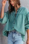 Lantern-Sleeve-Nail-Bead-Ruffled-Denim-Tops-2