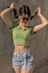 Lapel-Solid-Color-Knitted-Crop-Top-1