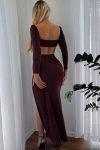 Long-Sleeve-Corset-Crop-Top-Slit-Midi-Skirt-Suits-3