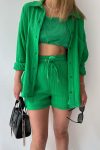 Long-Sleeve-Solid-Color-Shirt-Shorts-Set-1