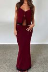 Mesh-Contrast-Tie-front-Cami-Tops-Midi-Skirt-Suits-2