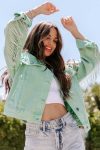 Mint-green-Chain-Tassel-Denim-Jacket-5