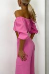 Off-Shoulder-Puff-Sleeve-Crop-Top-Long-Pants-Suits-4