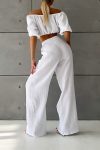 Off-Shoulder-Puff-Sleeve-Crop-Top-Long-Pants-Suits-4