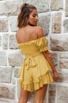 Off-Shoulder-Tie-Back-Ruffled-Skirt-Pants-2