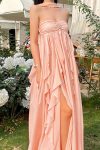 Pink-Halter-Ruffle-Irregular-Strapless-Dress-1