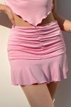 Pink-Ruched-Pack-Hip-Mini-Skirts-4