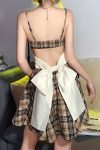 Plaid-Print-Backless-Bow-Tie-Dress-4