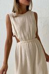 Pleated-Single-breasted-Bare-Waist-Tank-Dress-13