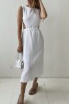 Pleated-Single-breasted-Bare-Waist-Tank-Dress-13