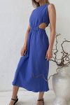 Pleated-Single-breasted-Bare-Waist-Tank-Dress-13