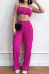 Pleated-Smocked-Vest-Drawstring-Long-Pants-Suits-8