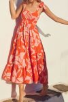 Printed-Shirred-Waist-Tie-straps-Dress-3