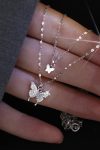 PureSilverDoubleLayerButterflyNecklace9