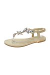 RhinestoneAnkleStrapThongSandal-White