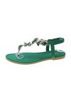 RhinestoneAnkleStrapThongSandal-White