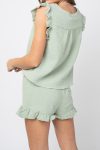 Ruffle-Single-breasted-Tank-Top-Drawstring-Shorts-Set-5