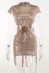 Sequins-Mock-Neck-Cutout-Bare-Waist-Dress-4