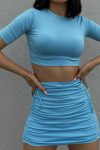 Short-Sleeve-Crop-Top-Drawstring-Ruched-Skirt-Suits-4