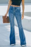 Singel-Breasted-High-Rise-Flare-Jeans-1