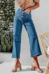 Single-breasted-High-Waist-Cropped-Jeans-4