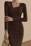 Solid-Color-Back-Split-Knitted-Midi-Dress-1