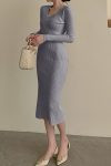 Solid-Color-Back-Split-Knitted-Midi-Dress-1