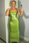 Solid-Color-Bodycon-Glossy-Pack-Hip-Dress-3