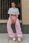 Solid-Color-High-Waist-Cargo-Pants-1