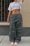 Solid-Color-High-Waist-Cargo-Pants-1