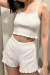 Solid-Color-Lacework-Vest-Two-piece-Shorts-Set-5