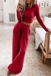 Solid-Color-Ribbed-Crop-Top-Long-Pants-Set-4